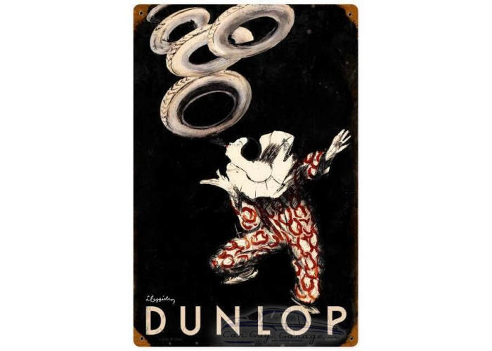 Dunlop Clown Metal Sign - 12" x 18"