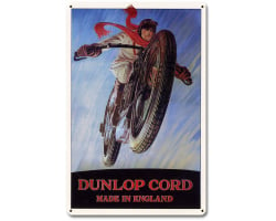 Dunlop Cord Made in England Metal Sign