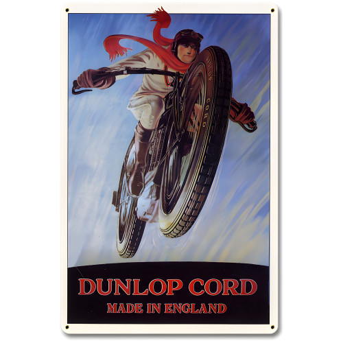 Dunlop Cord made in England metal sign - 12" x 18"