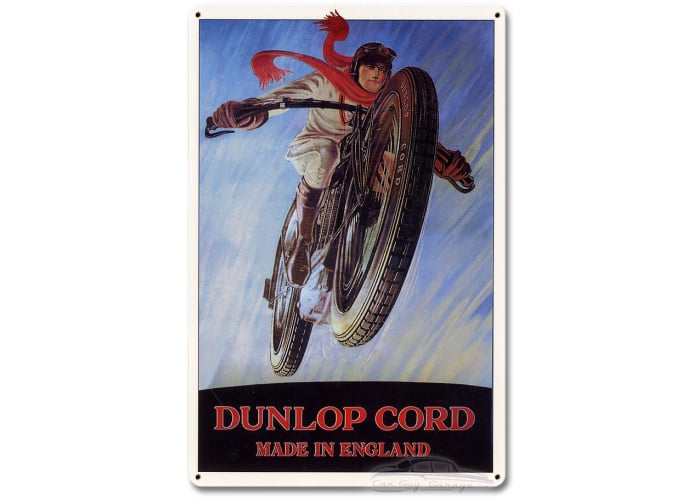 Dunlop Cord Made in England Metal Sign