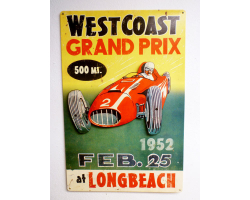 3-D West Coast Grand Prix Metal Sign - 16" x 24"