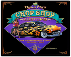 Dyna Flo's Kustom Shop Metal Sign - 24" x 30"