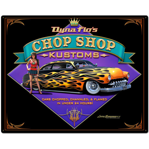Dyna Flo's Kustom Shop Metal Sign - 24" x 30"