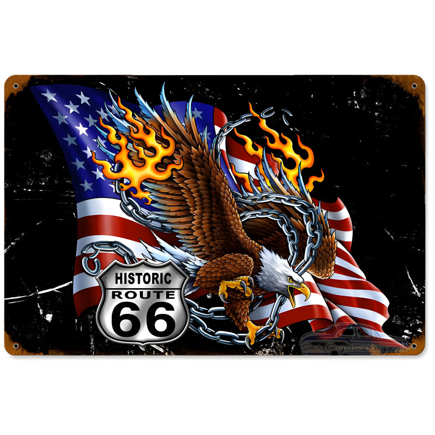 Eagle Flag 66 Metal Sign - 12" x 18"