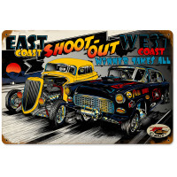 East Coast West Coast Metal Sign - 18" x 12"