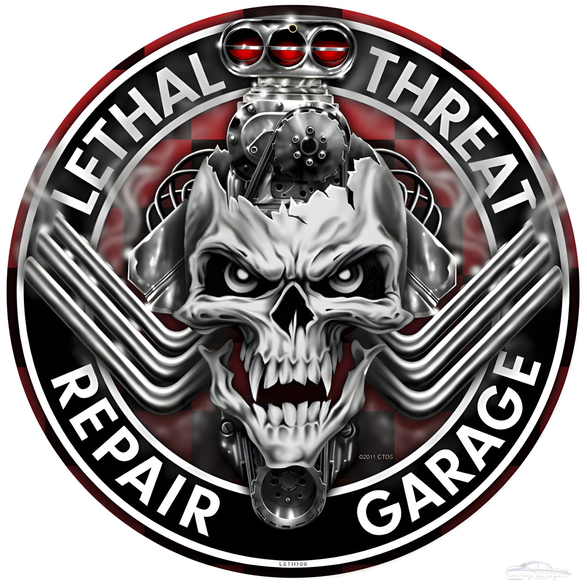 Engine Skull Metal Sign - 14