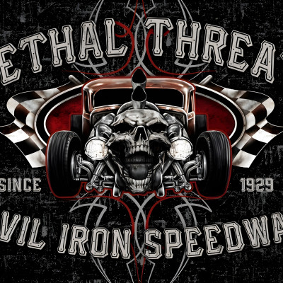 Iron Creatures. Sign Hot Rod Metal Sign - Evil Iron Skull Art