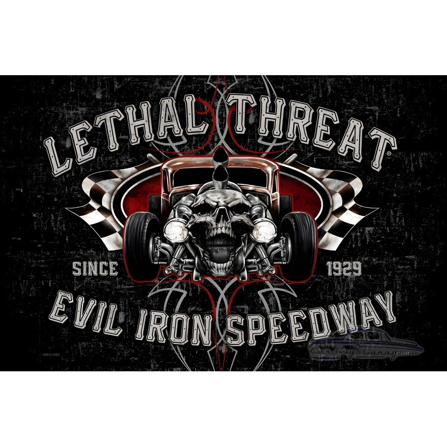 Evil Iron Metal Sign - 18" x 12"