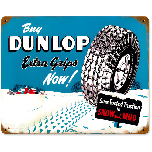Dunlop Extra Grip Metal Sign - 15" x 12"