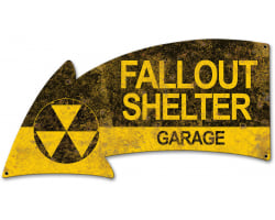 Fallout Shelter Garage Arrow Metal Sign