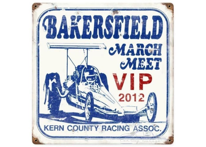 Famosa VIP Bakersfield March Meet Metal Sign - 12" x 12"