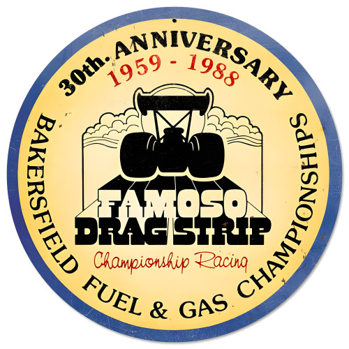 Famoso 30th Metal Sign - 14" Round