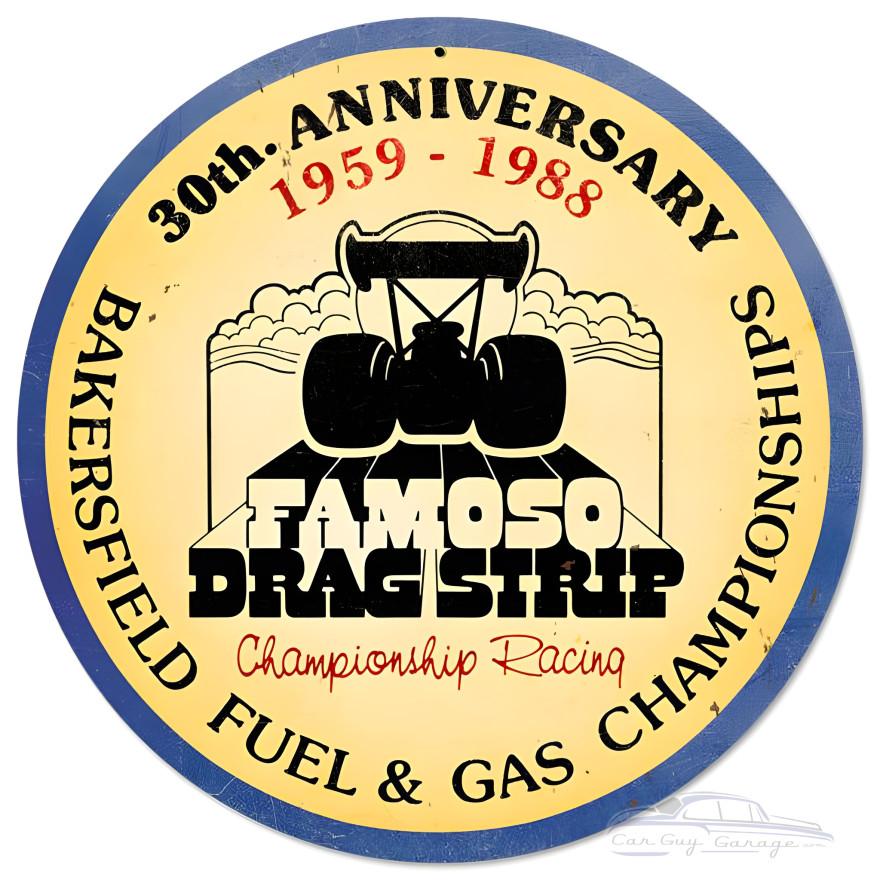 Famoso 30th Metal Sign - 14" Round