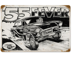 55 Fever Metal Sign - 12" x 18"