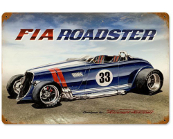 Fia Roadster Metal Sign - 18" x 12"