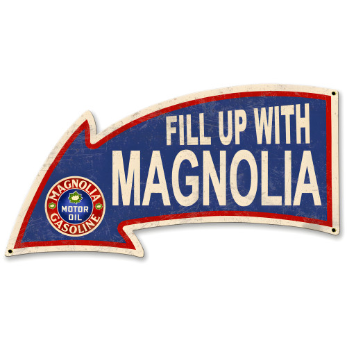 Fill Up with Magnolia Arrow Metal Sign - 26" x 14"