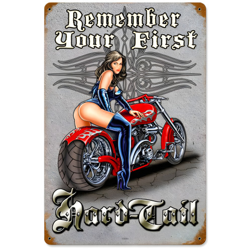 First Hard Tail Metal Sign - 12" x 18"