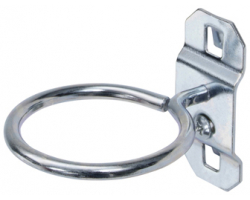 Five 1-3/4" ID Single Ring Tool Holder Locking Square Pegboard Hooks