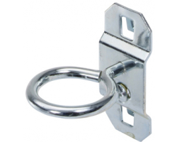 Five 1" ID Single Ring Tool Holder Locking Square Pegboard Hooks