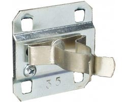 Five 3/4"-1-1/4" Range Locking Square Pegboard Extended Spring Clips