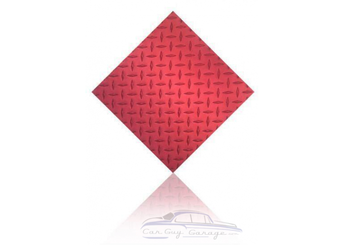 Eight Pack of 1'x1' Red Diamond Plate Wall or Floor Tiles
