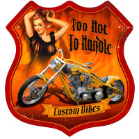 Flames Pinup Metal Sign - 15" x 15"
