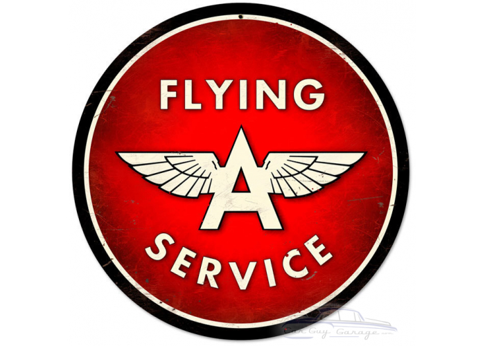 Flying A Metal Sign - 28" Round