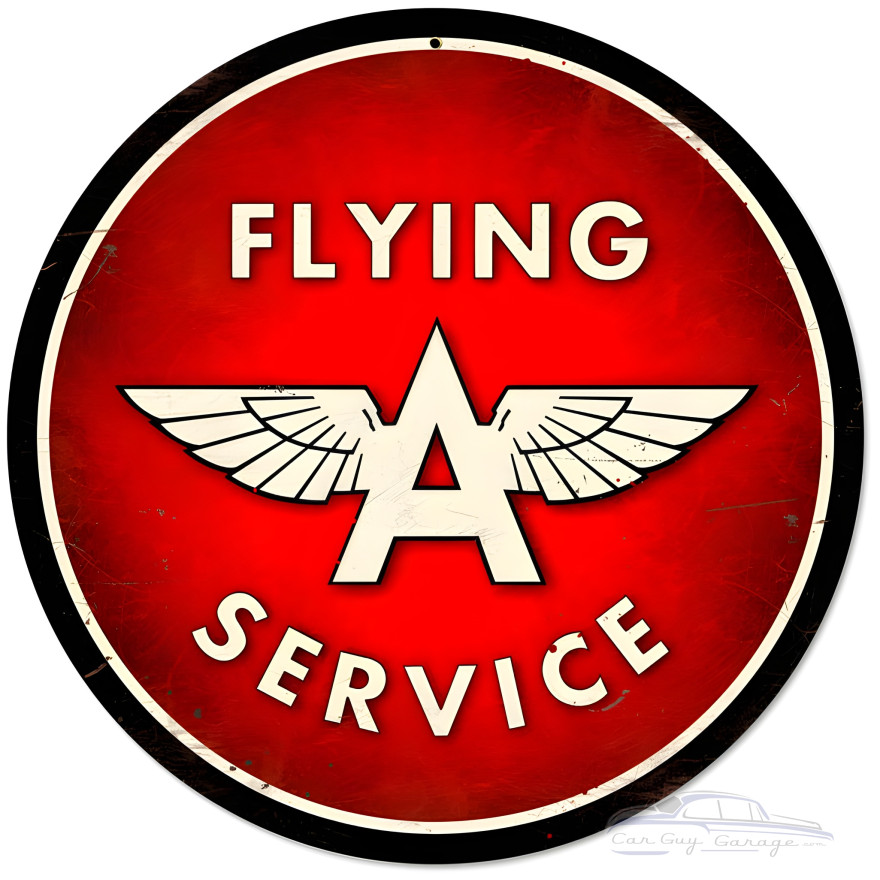 Flying A Metal Sign - 28" Round