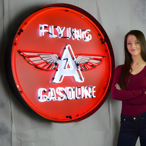 Flying A Gasoline Neon Sign