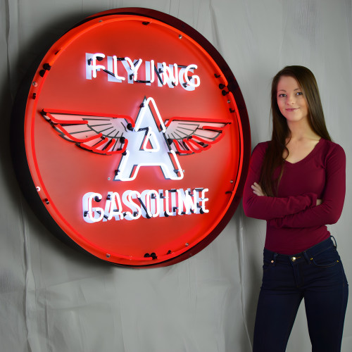 Flying A Gasoline Neon Sign