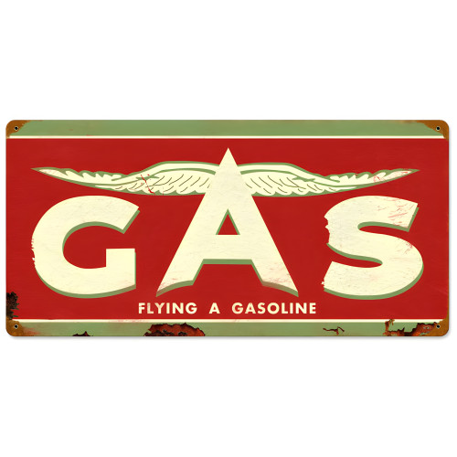 Flying A Original Metal Sign - 24" x 12"