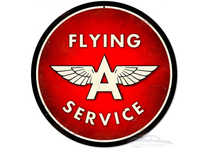 Flying A Service Metal Sign - 14" Round
