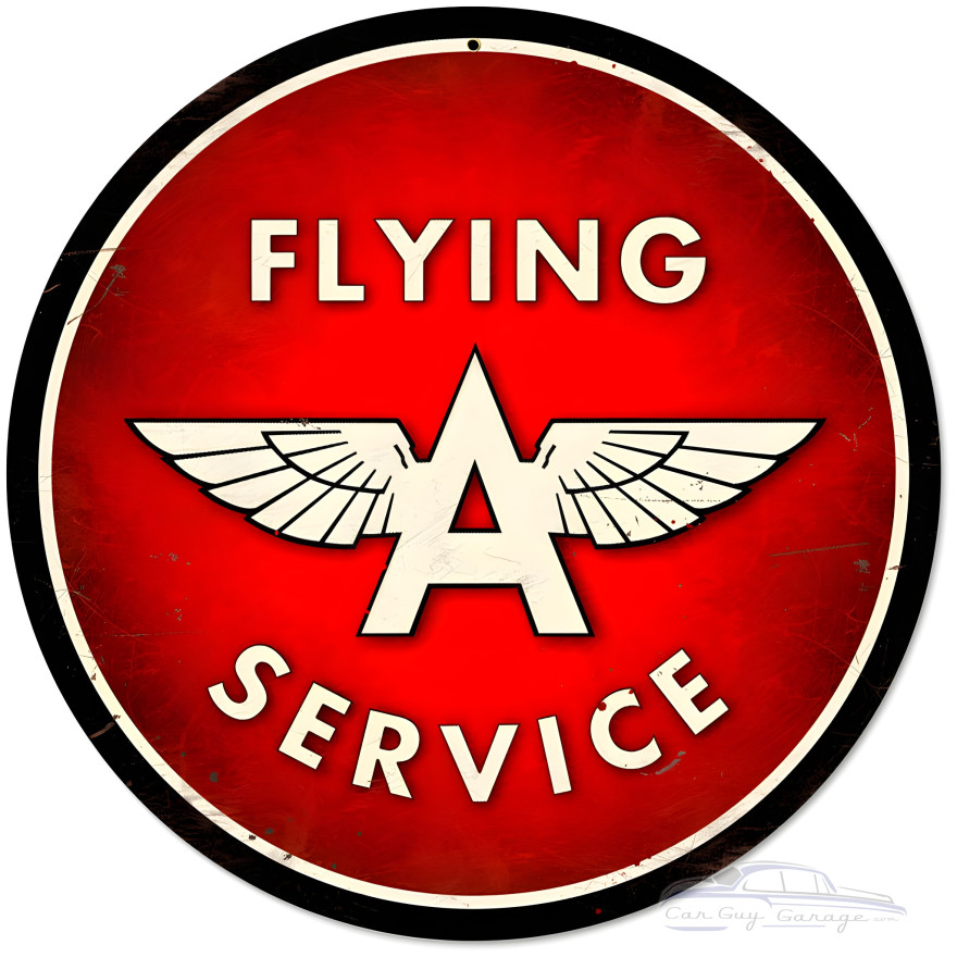 Flying A Service Metal Sign - 14" Round
