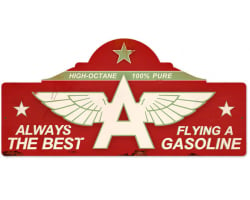 Flying A Station Metal Sign - 26" x 12"