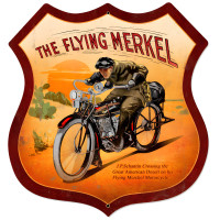 Flying Merkel Metal Sign - 28" x 28" Custom Shape