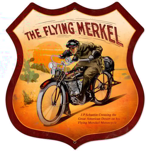 Flying Merkel Metal Sign - 28" x 28" Custom Shape