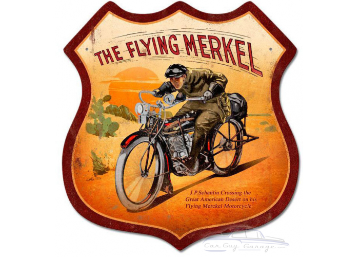 Flying Merkel Metal Sign - 15" x 15"