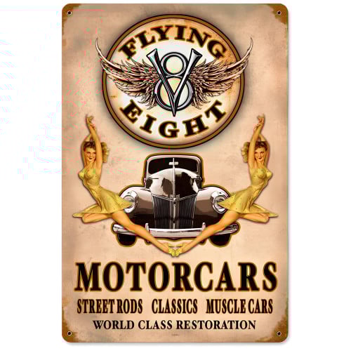 Flying 8 Metal Sign - 12" x 18"