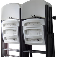 Wall Mounted Folding Chair Storage Rack, Heavy-Duty Steel, Holds 10