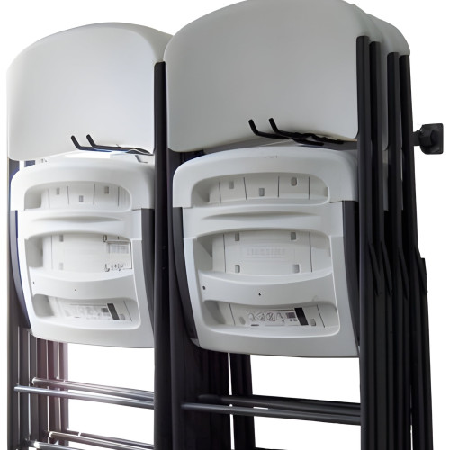 Wall Mounted Folding Chair Storage Rack, Heavy-Duty Steel, Holds 10