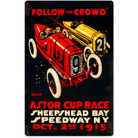 Follow the Crowd Metal Sign - 16" x 24"
