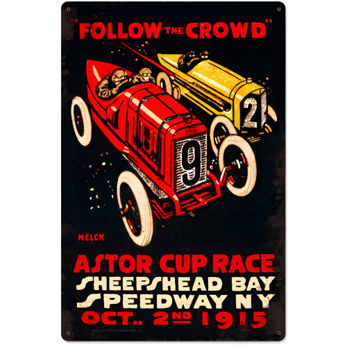 Follow the Crowd Metal Sign - 16" x 24"