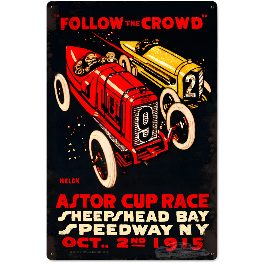 Follow the Crowd Metal Sign - 16" x 24"