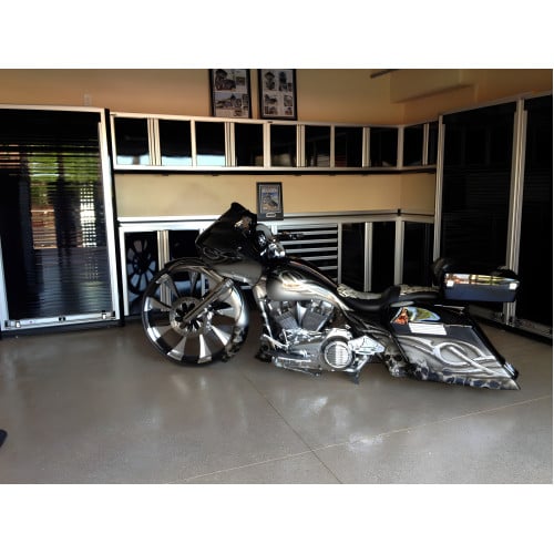Roll-Up Door Wide Corner Set of Aluminum Garage Cabinets