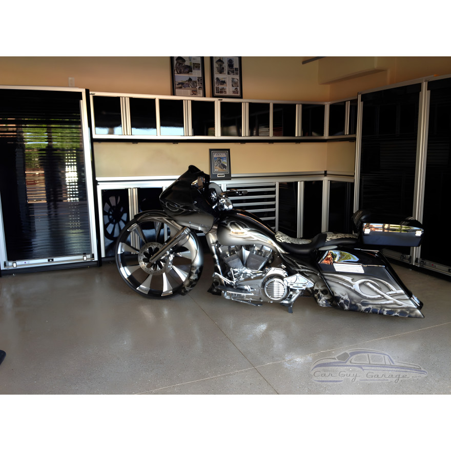 Roll-Up Door Wide Corner Set of Aluminum Garage Cabinets