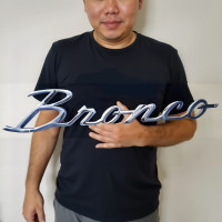Ford Bronco Metal Sign Script Emblem Garage Wall Art