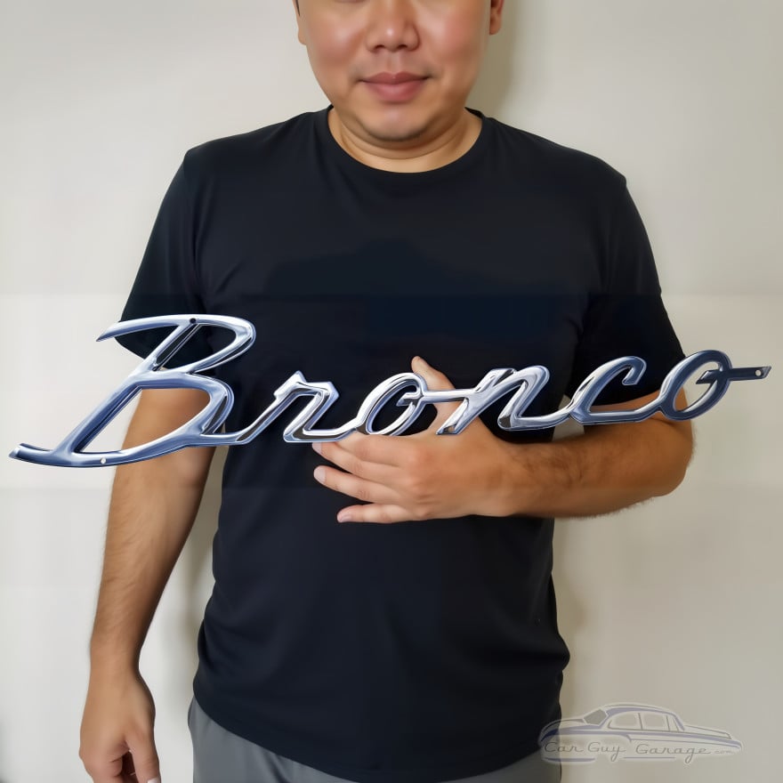Ford Bronco Metal Sign Script Emblem Garage Wall Art