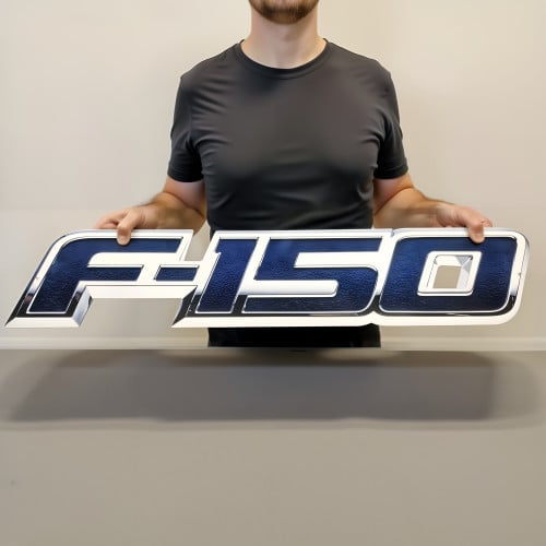 Ford F-150 Emblem Metal Wall Sign, 14-Gauge Steel