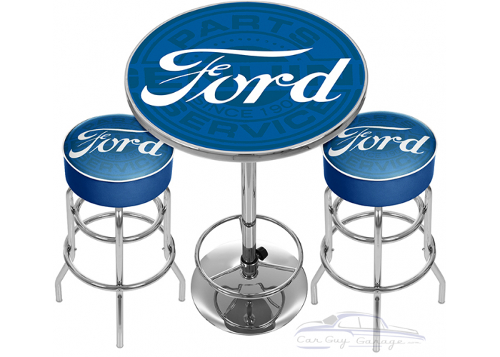 Ford Genuine Parts Game Room Combo - 2 Shop Stools and Table