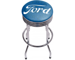 Ford Genuine Parts Chrome Ribbed Shop Stool